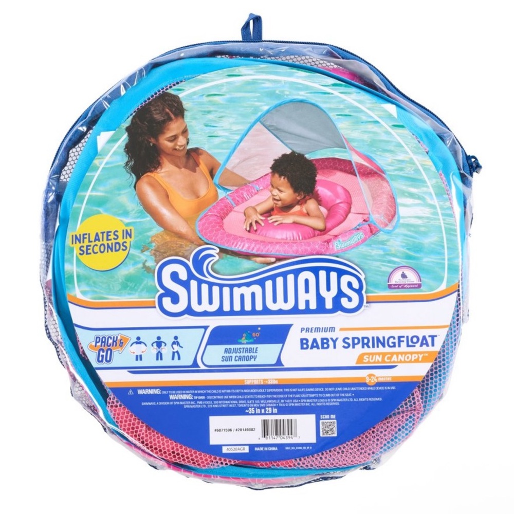 SwimWays Baby Spring Float Sun Canopy - Pink
*Brand New*